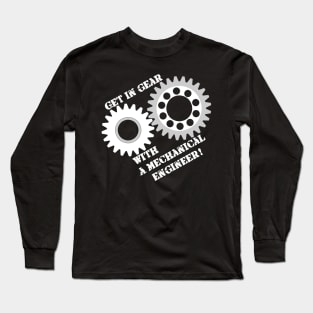 Get In Gear White Text Long Sleeve T-Shirt